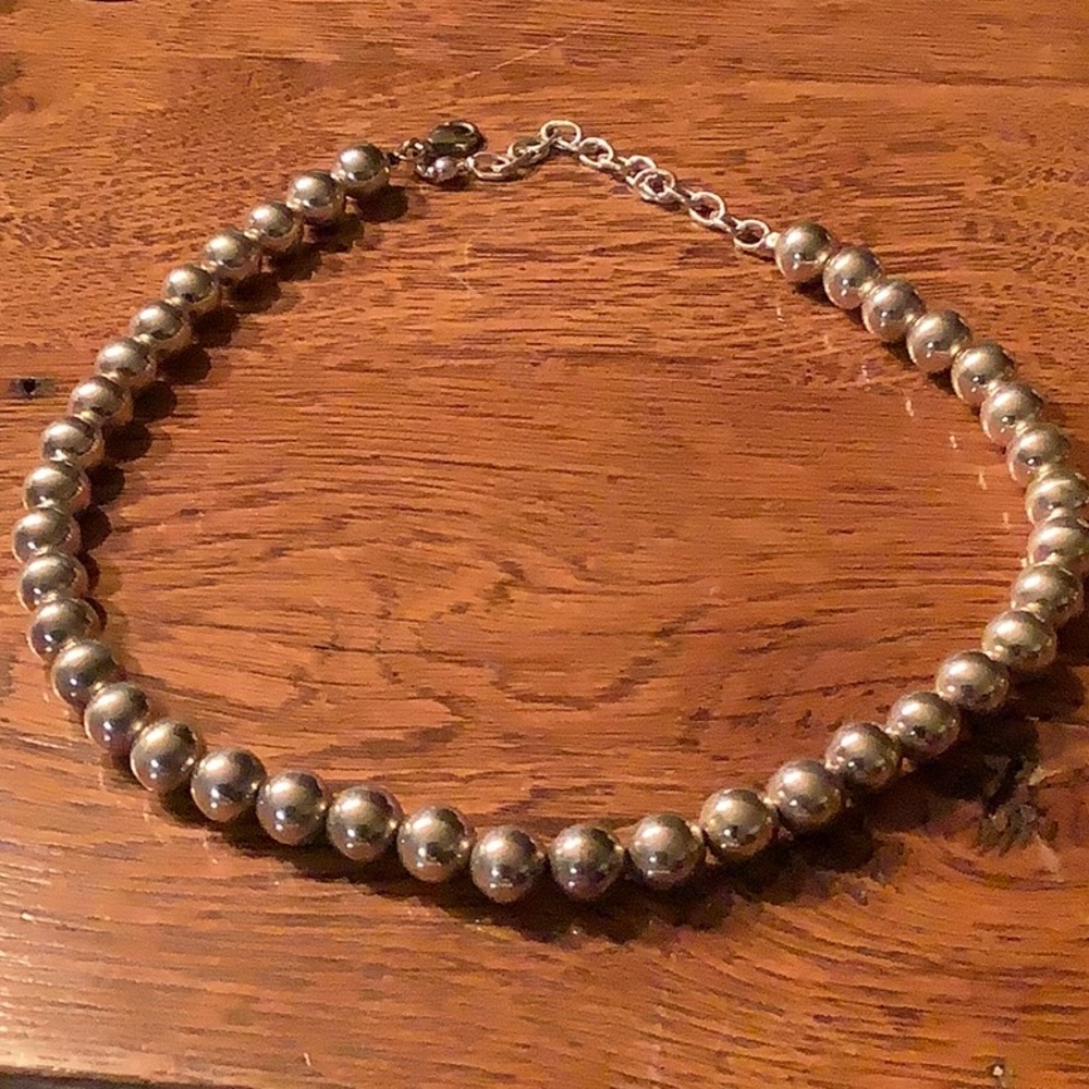 Silpada Beaded Sterling Silver Necklace.tape measure 3/8 inch is 9.525 mm